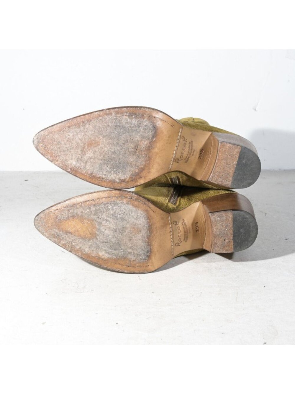 Rocco P. Brown Suede Western Ankle Boots Heeled Bootie Heel Made in Italy 39 - Picture 8 of 8